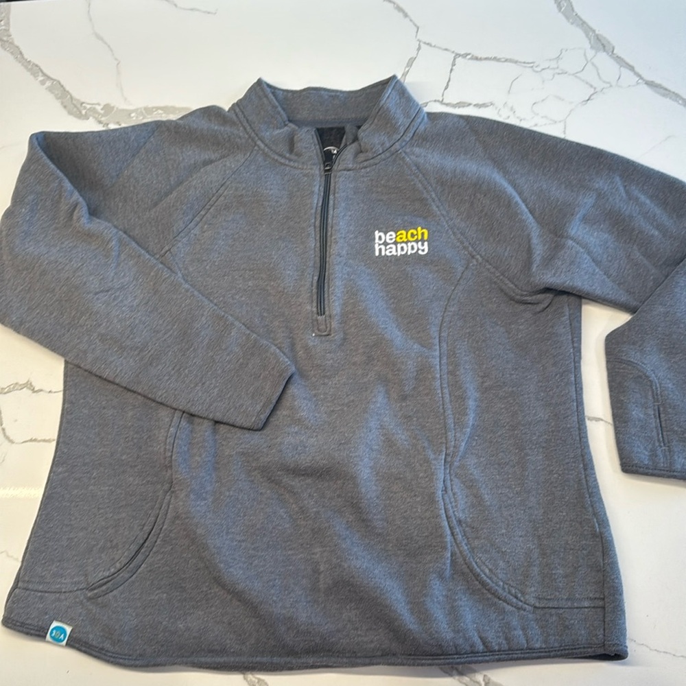 30A quarter zip with thumb holes and kangaroo pocket